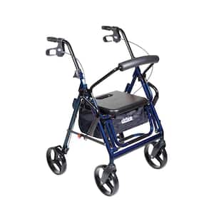 Duet Dual Function Transport Wheelchair Rollator Rolling Walker, Blue