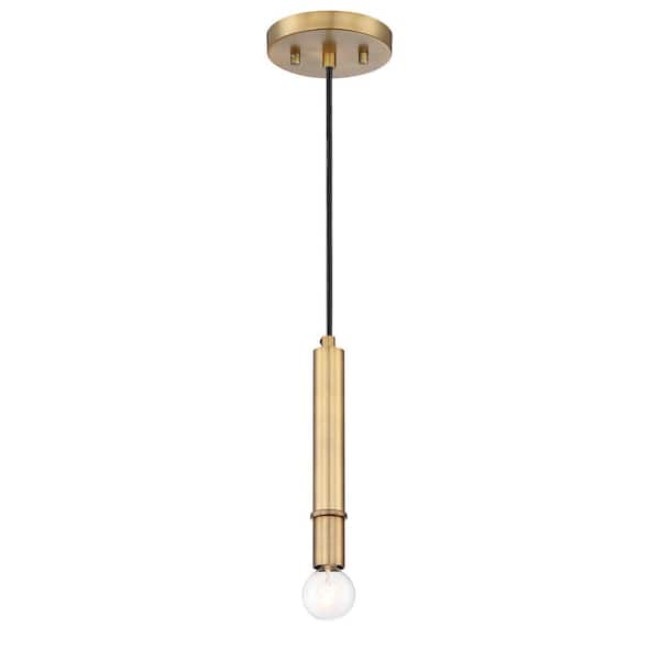 Designers Fountain Emmett 60-Watt 1-Light Old Satin Brass Mini-Pendant