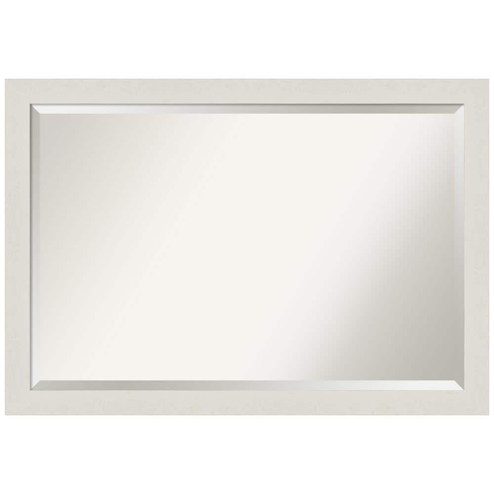 39" x 27" White Wood Framed Bathroom Vanity Mirror
