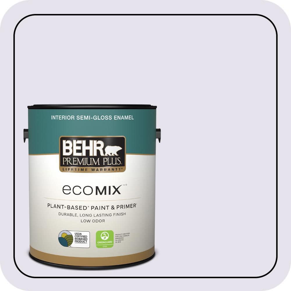 1 gal. #640A-1 Soft Iris Semi-Gloss Enamel EcoMix Plant-Based Interior Paint & Primer price history on PriceWatchPro