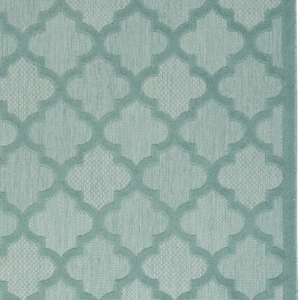 Aqua 4 ft. x 6 ft. Woven Polypropylene;Polyester Indoor/Outdoor Area Rug