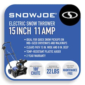 15 in. 11 Amp Single-Stage Electric Snow Blower