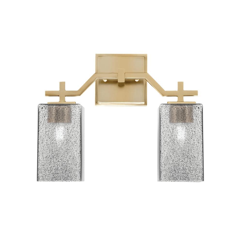 Bridgewater 13.5 in. 2 Light Vanity Light New Age Brass with 3.5 in. Square