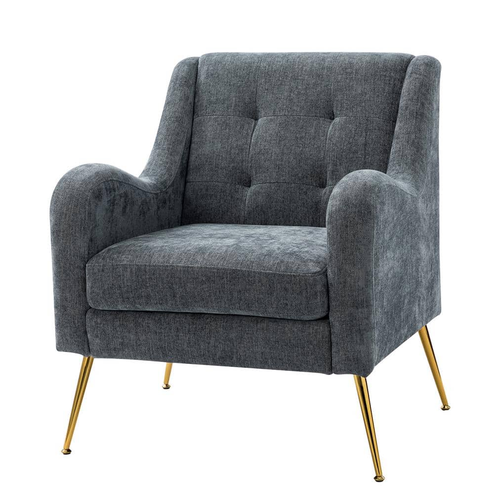 Z-joyee Mordern 28 in. W Nvy Linen Tufted Arm Chair LY-W113753113 - The ...