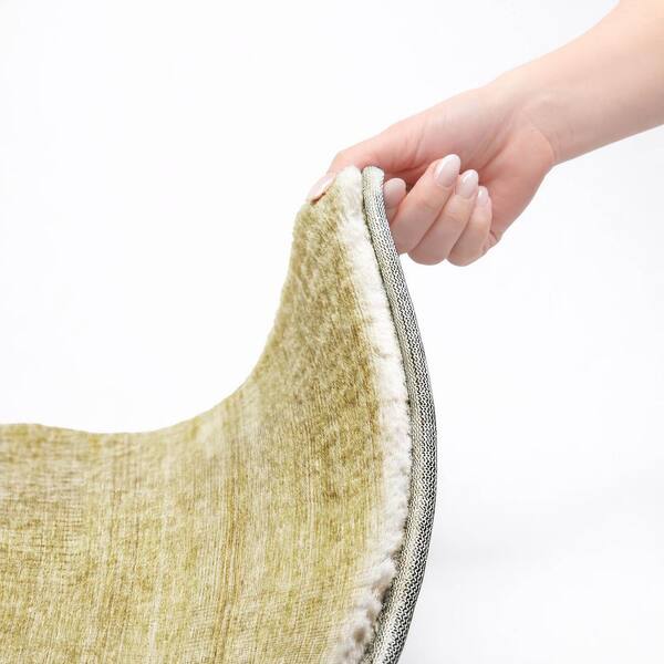 Dream Shag Premium Machine Washable Abstract ADS820 Gold 2 ft. x 7 ft. Runner Rug