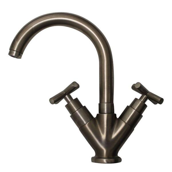 Whitehaus Collection Luxe Single Hole 2-Handle Bathroom Faucet in Brushed Nickel