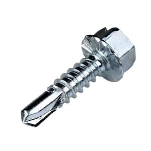 #8 x 3/4 in. Drill Point Zinc Plated 1/4 in. Slotted Hex Head Screw (4 x 100-Pack)