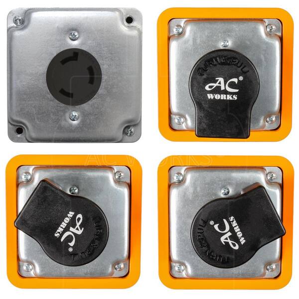 AC WORKS NEMA L7-30P 30 Amp 277-Volt 3-Prong Elbow Locking Male