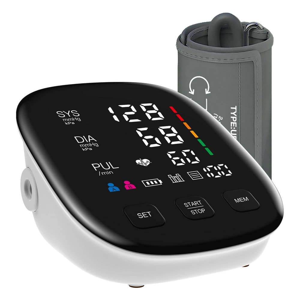 Blood Pressure Monitor, Automatic Upper Arm Monitor for Home Use, Digital LED Display, Adjustable 9 to 17 in. Cuff