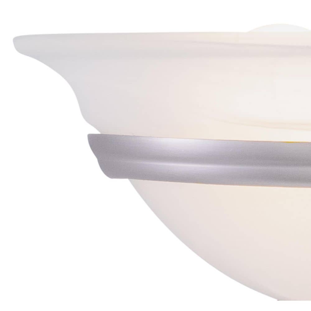 Brushed Nickel and White Alabaster Glass Wall Sconce