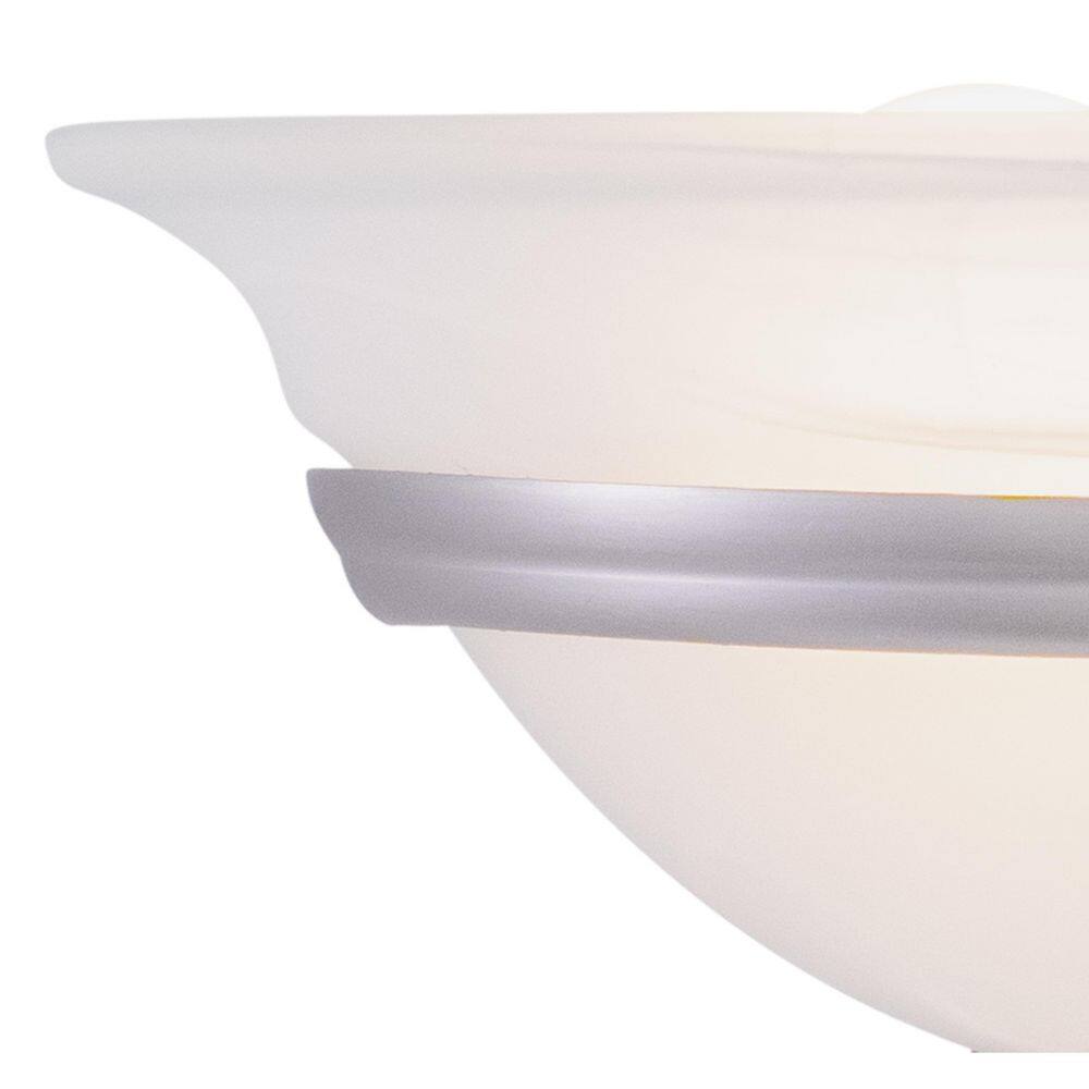 Brushed Nickel and White Alabaster Glass Wall Sconce