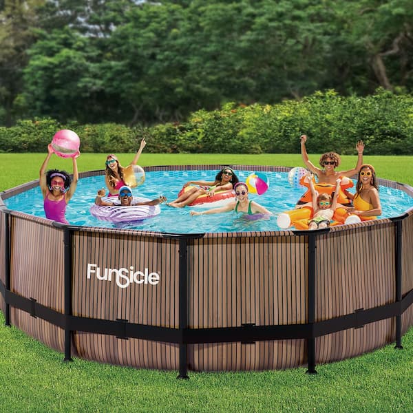 Funsicle Oasis Designer 16 ft. Round 48 in. Deep Metal Frame