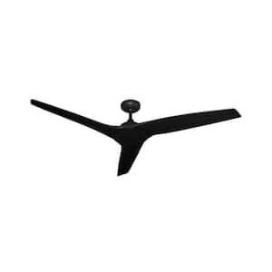 Evolution 60 in. Indoor/Outdoor Matte Black Ceiling Fan with Remote Control