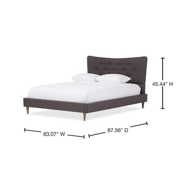 Baxton Studio Hannah Gray King Upholstered Bed 28862 7009 HD The