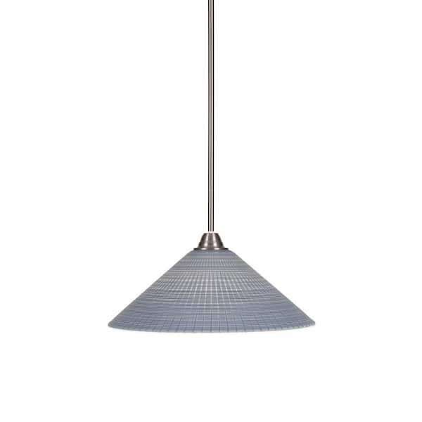 Unbranded Madison 100-Watt 1-Light Brushed Nickel Bowl Mini Pendant Light with Glass Shade
