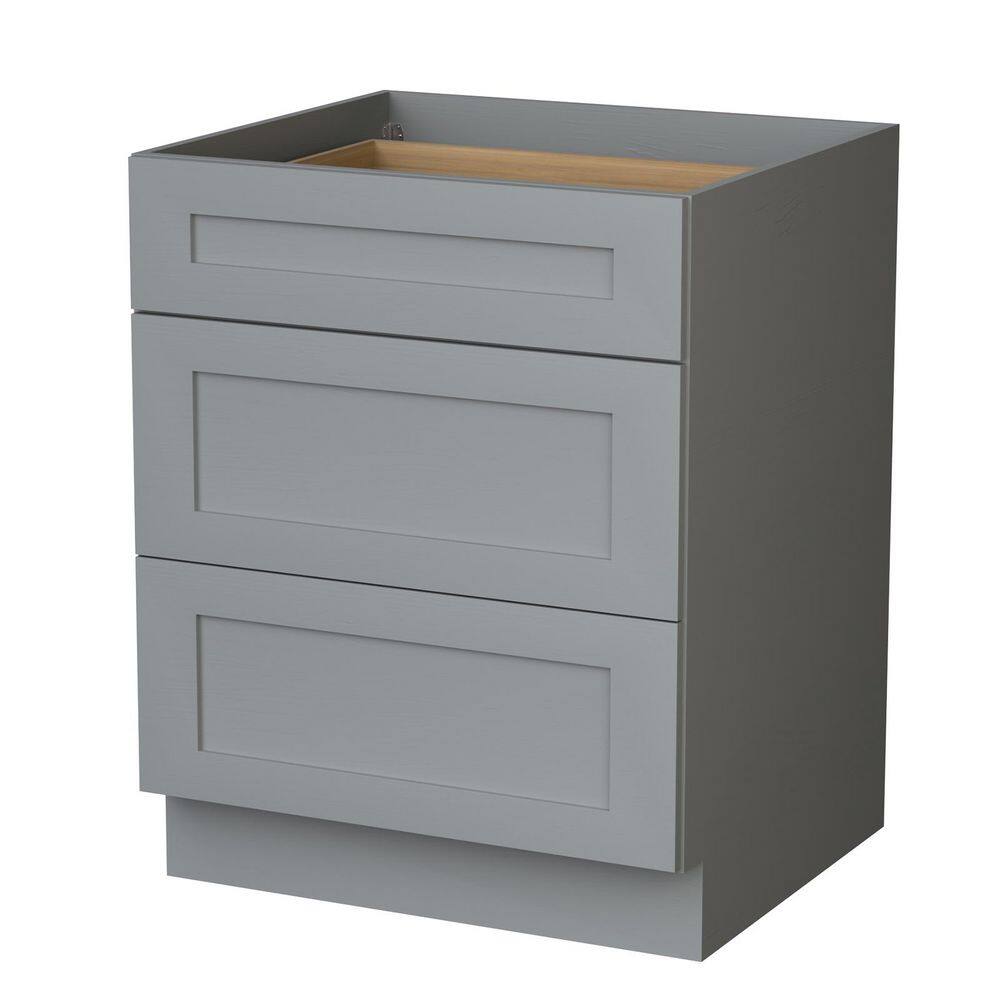18 in. W x 24 in. D x 34.5 in. H Ready to Assemble Plywood Shaker Drawer Base Kitchen Cabinet in Grey with Soft Close price history on PriceWatchPro