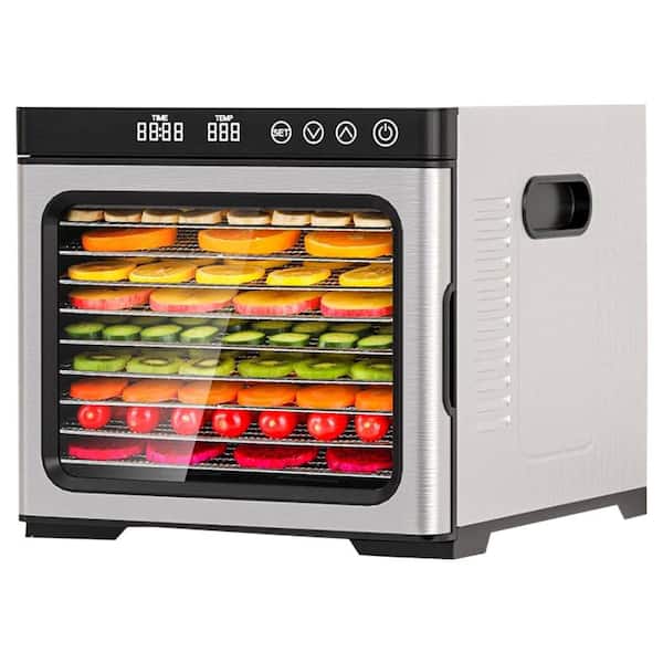 9-Tray Stainless Steel Food Dehydrator with Temperature Control 1000W, 8.7sq.ft Drying Space, 48H Timer for Food & Jerky