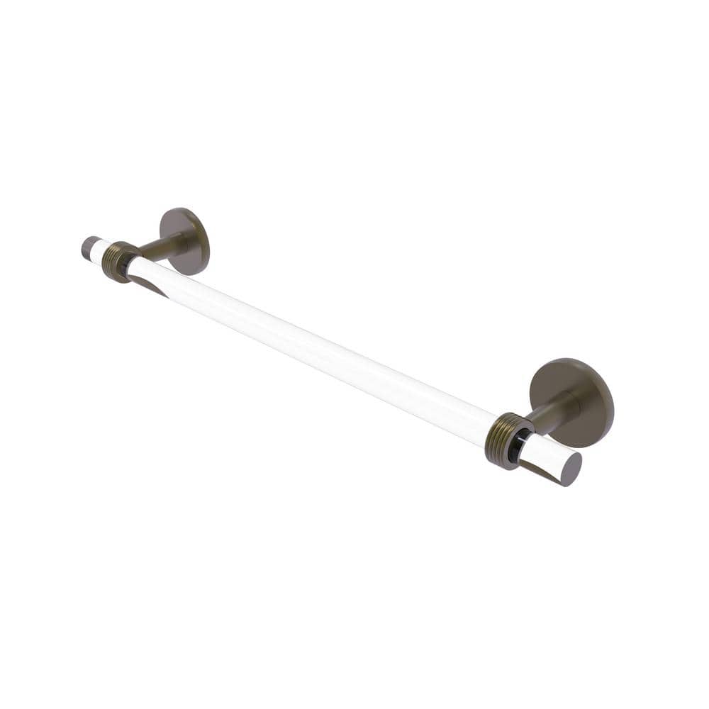 Allied Brass Clearview 18 in. Towel Bar with Groovy Accents in Antique Brass -  CV-41G-18-ABR