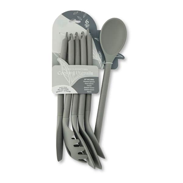 Gray 6 Pieces Wheat Stalk Utensil Set