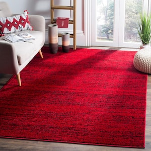 Adirondack Red/Black 5 ft. x 8 ft. Striped Area Rug