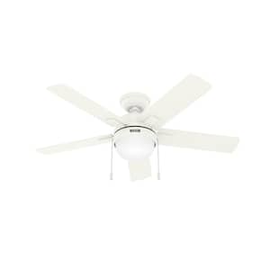 Zeal 44 in. Indoor Matte White Ceiling Fan with Light Kit