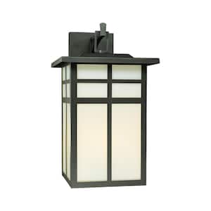 Mission 3-Light Black Outdoor Wall Lantern Sconce