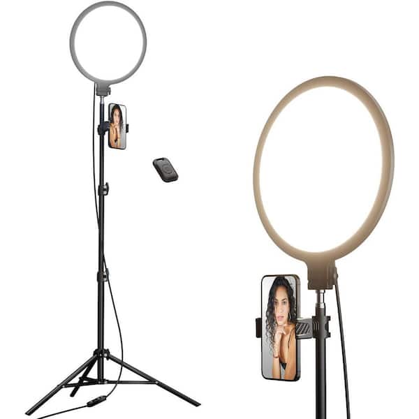 10.5 Ring Light with 69 Tripod Stand, Phone Holder, Full-Screen Dimmable LED Light for Stream, Adjustable Height, Remote