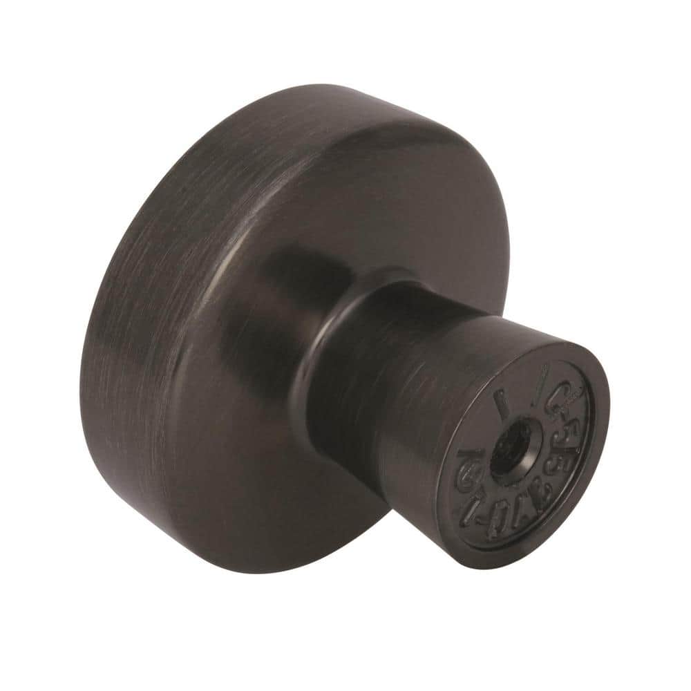 Gunmetal Round Modern Industrial Cabinet Knob with Mounting Hardware