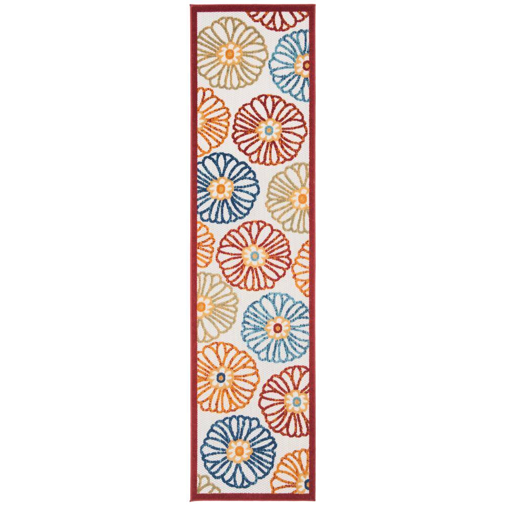 Cabana Cream/Red 2 ft. x 8 ft. Border Floral Indoor/Outdoor Patio  Runner Rug price history on PriceWatchPro
