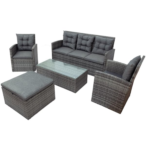 Outdoor Patio Sofa Set, Patio Furniture Storage Home Depot