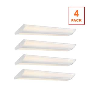4-Pack 4 ft. 400-Watt Equivalent 7500 Lumens Integrated LED White Shop Light 65W Bright White 4000K Dimmable