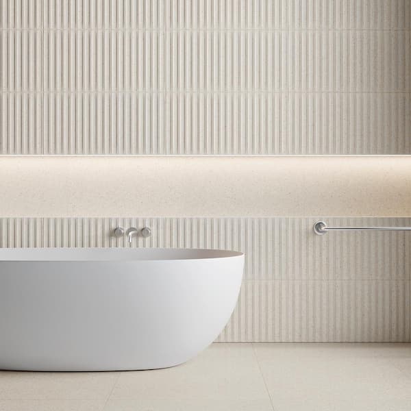Spanish Pureform Terrazzo 12 in. x 24 in. x 9 mm Porcelain Floor and Wall Tile Pallet - Cream (25-Pieces, 53.8 sq. ft.)