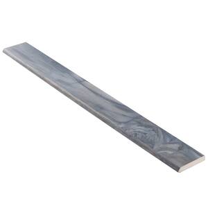 Selawood Blue 2.24 in. x 23.5 in. Matte Porcelain Floor and Wall Bullnose Tile