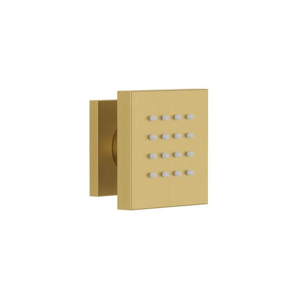 GRANDJOY ZenithRain 1 Body-Spray Single Handle 1-Spray Tub and Shower Faucet 1.8 GPM in. Brushed Gold Valve Not Included
