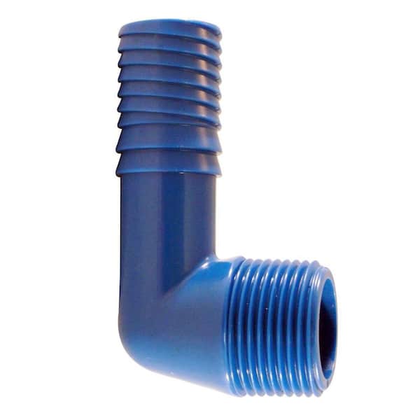 Apollo 3/4 in. Barb Insert Blue Twister Polypropylene 90-Degree x MPT Elbow Fitting