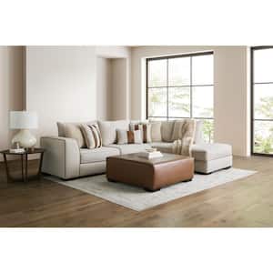 Marissa 119 in. Straight Arm 1-Piece Boucle Fabric L Shaped Sectional Sofa in. Light Beige With Reversible Cushions