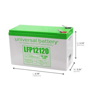 12.8-Volt 12 Ah Lithium LFP Rechargeable Battery with F2 and F1 Terminals