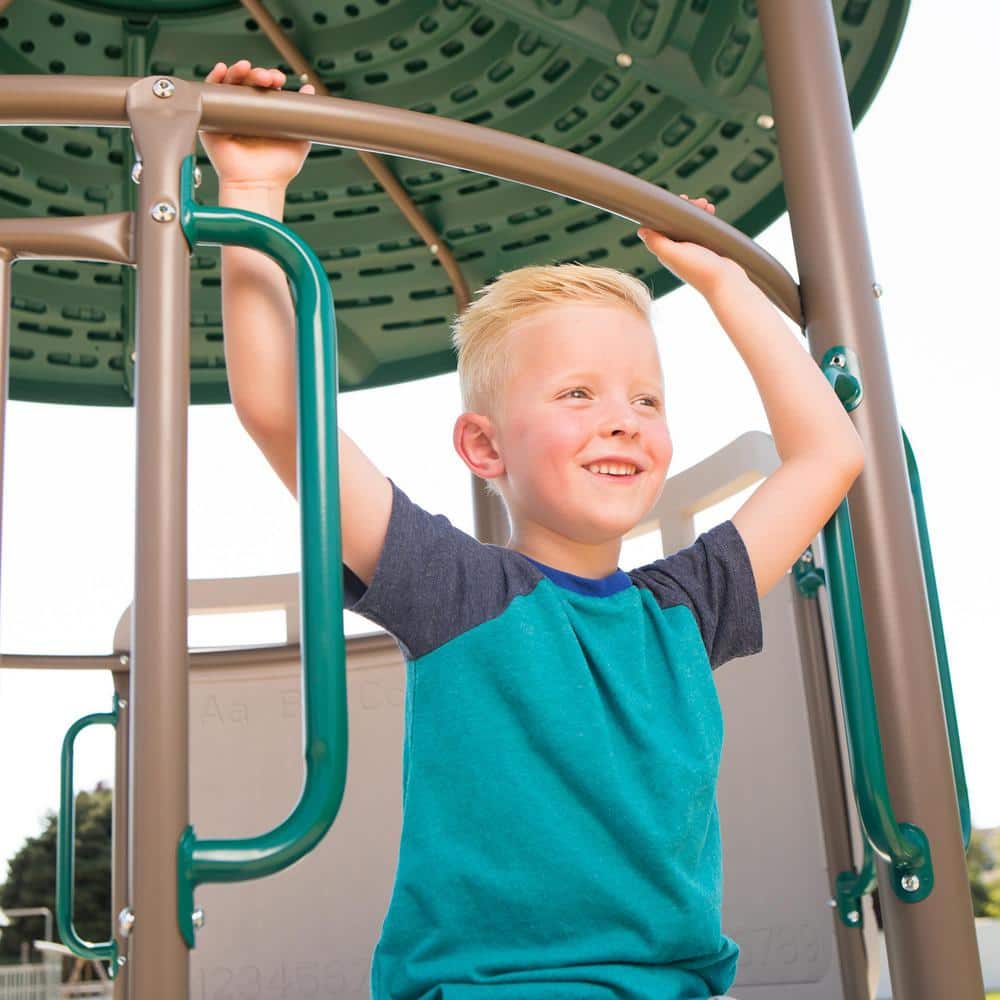Lifetime Adventure Tower Swing Set with Slide and Climbing Wall