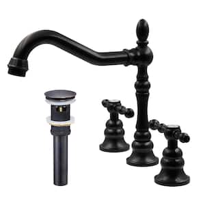 MILLER 8 in. Widespread 2-Handle Lavatory Bathroom Faucet with Overflow Drain in Oil Rubbed Bronze