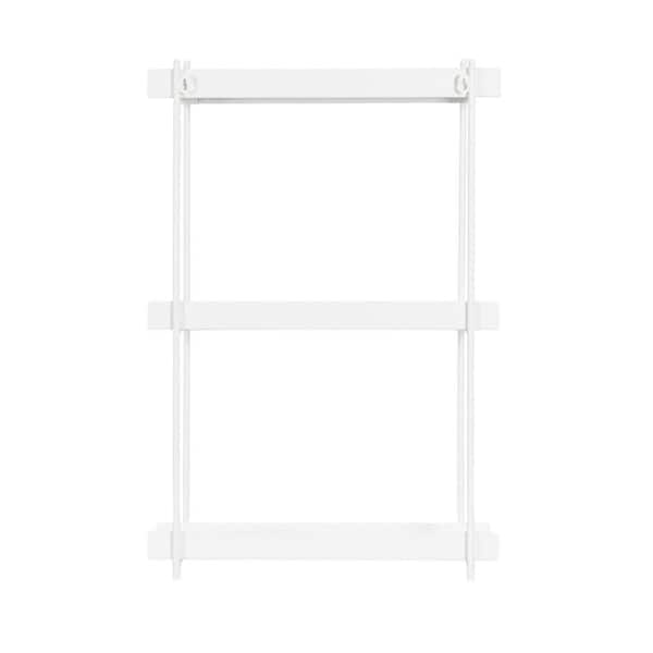 Kate and Laurel Dominic 20 in. W x 7 in. D White Metal Decorative