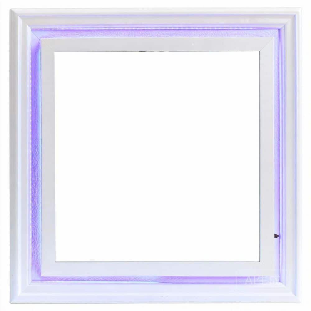 38 in. W x 38 in. H Square Framed LED Wall Bathroom Vanity Mirror with Textured Croc Finish in Silver Champagne price history on PriceWatchPro