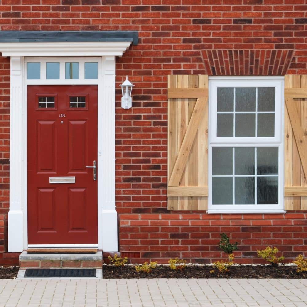 Dirty Blonde 72" Western Red Cedar Board and Batten Shutters (Set of 2)
