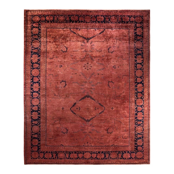 Overdyed Red 12 ft. x 15 ft. Solid Wool Indoor Area Rug
