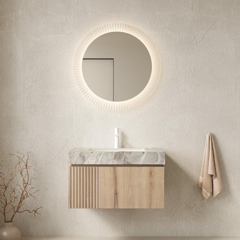 30 in.Single Sink White Oak Floating Bathroom Vanity,Stone Gray Top,Ceramic Basin,Soft-close Door&Drawer price history on PriceWatchPro