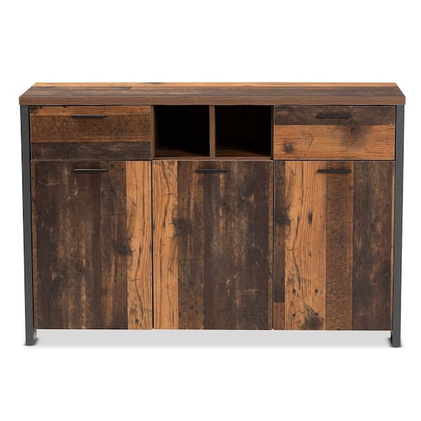 Baxton Studio Ranger Rustic Brown and Grey Sideboard Buffet 189