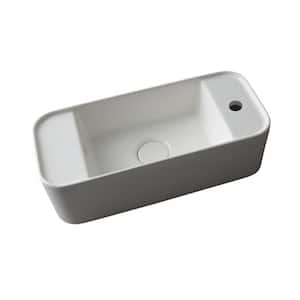 Mood GE 50L Ceramic Rectangle Wall Mounted Sink with Right Faucet Hole