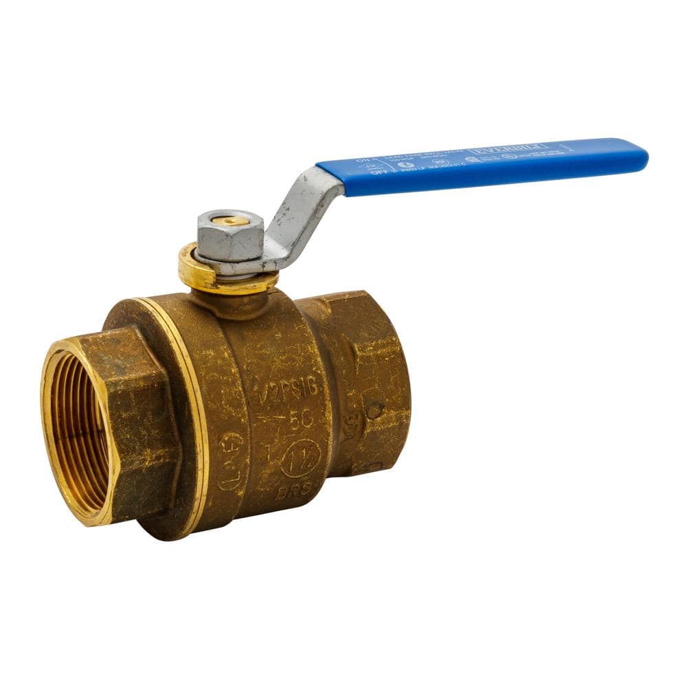Everbilt 11/2 in. x 11/2 in. Brass FPT Full Port Threaded Ball Valve 107407EB The Home Depot