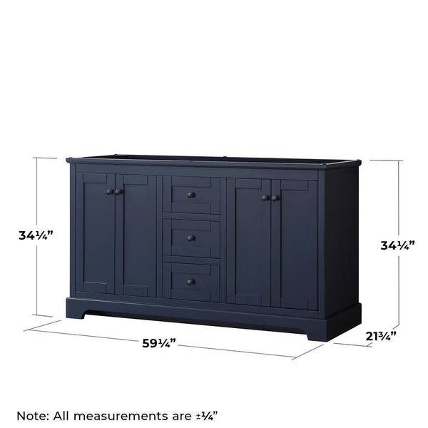 Wyndham Collection Avery 59.25-in Dark Blue Bathroom Vanity Cabinet Wyndham Collection Avery 59.25-in Dark Blue Bathroom Vanity Cabinet