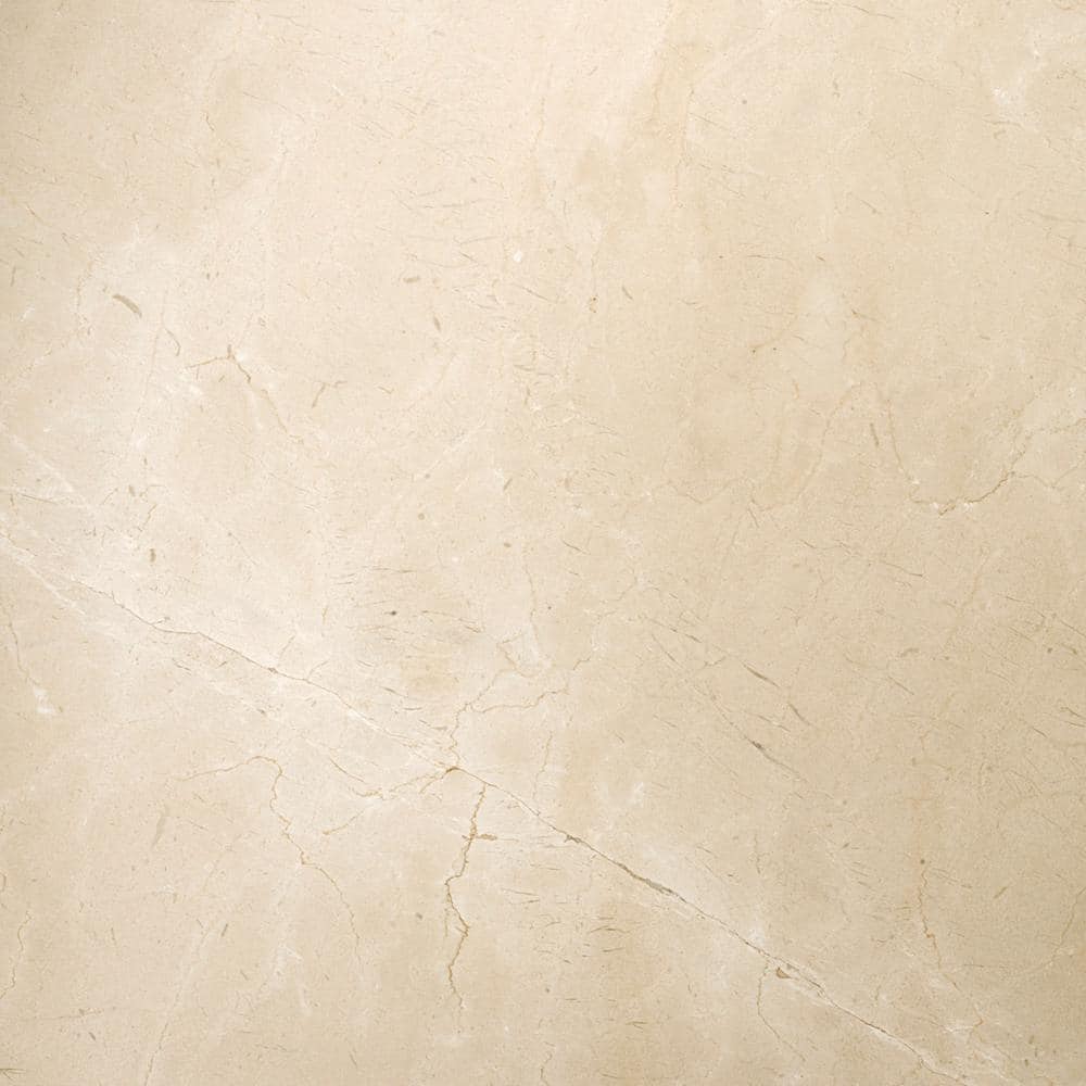EMSER TILE Marble Crema Marfil Classico Polished 23.62 in. x 23.62 in. Marble Floor and Wall Tile (4 sq. ft.) -  1077430
