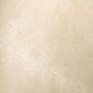 Marble Crema Marfil Classico Polished 23.62 in. x 23.62 in. Marble Floor and Wall Tile (4 sq. ft.)